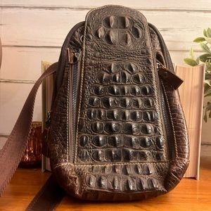 Large crocodile bum bag! Dark brown coffee color.